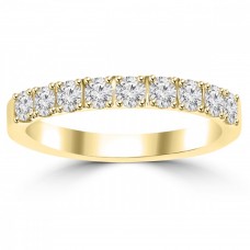 0.72ct Ladies Round Cut Diamond Wedding Band in 14 kt Yellow Gold